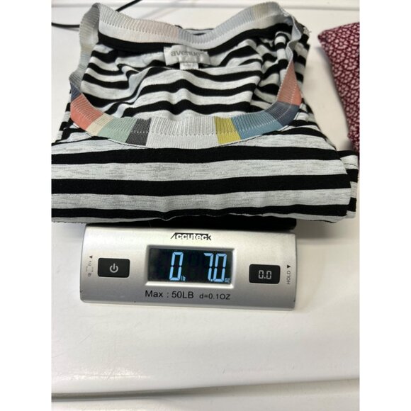 Avenue Womens Striped Sleeveless Top 18/20 Multicolor Neck Trim Polyester/Rayon/ - Picture 8 of 8